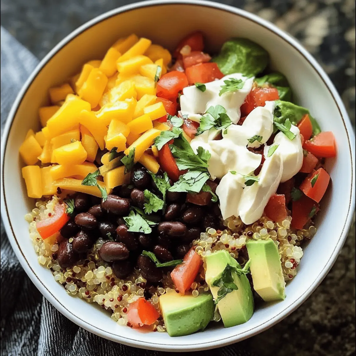 Spicy Black Bean Quinoa Bowl