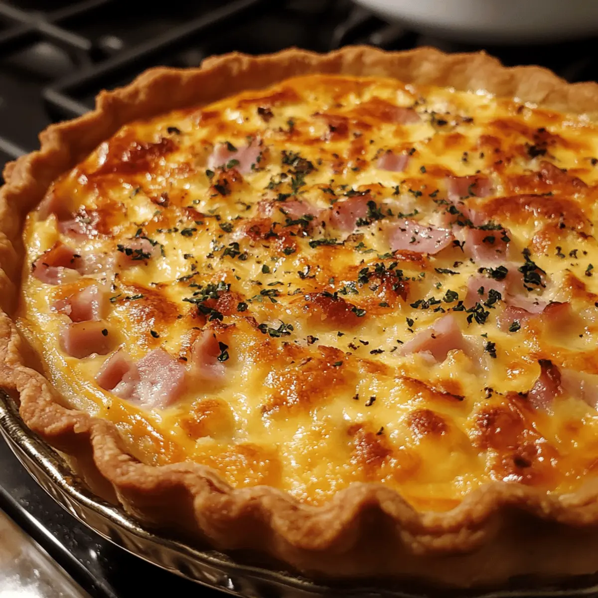 Irresistible Creamy Savory Ham and Cheese Quiche