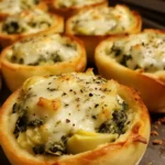 Cheesy Spinach Artichoke Bread Cups