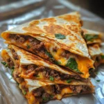 Beef and Cheese Quesadilla Triangles